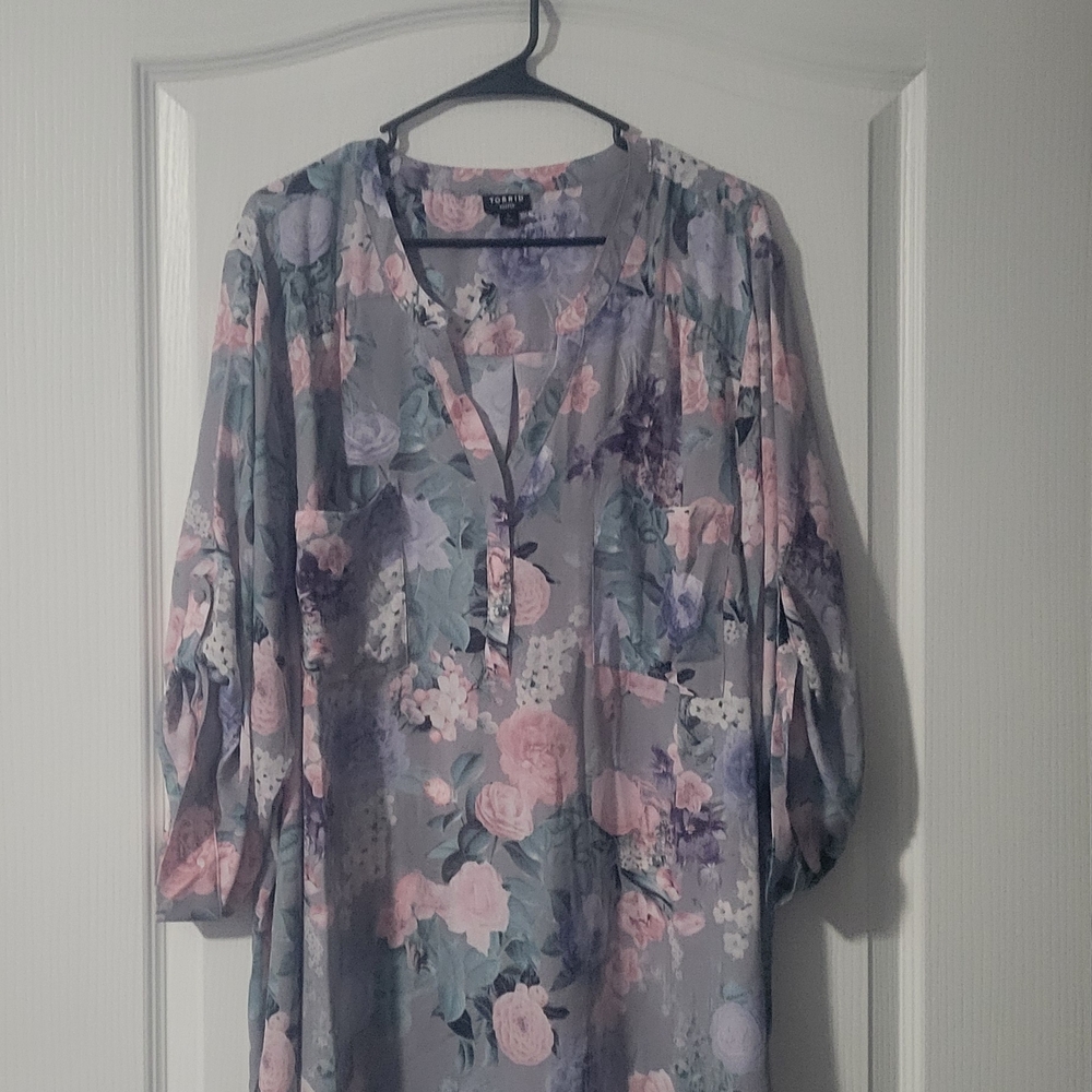 Torrid Pastel Floral Blouse